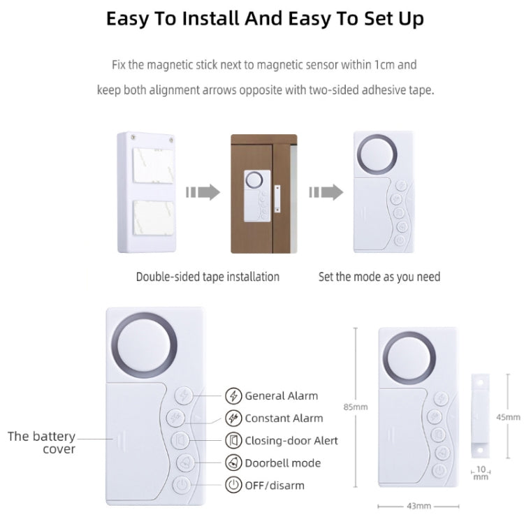 4 in 1 Door Magnet Refrigerator Delayed Door Closing Bell Anti-theft Alarm (3V) 4 in 1 Door Magnet Refrigerator Delayed Door Closing Bell Anti-theft Alarm (3V)